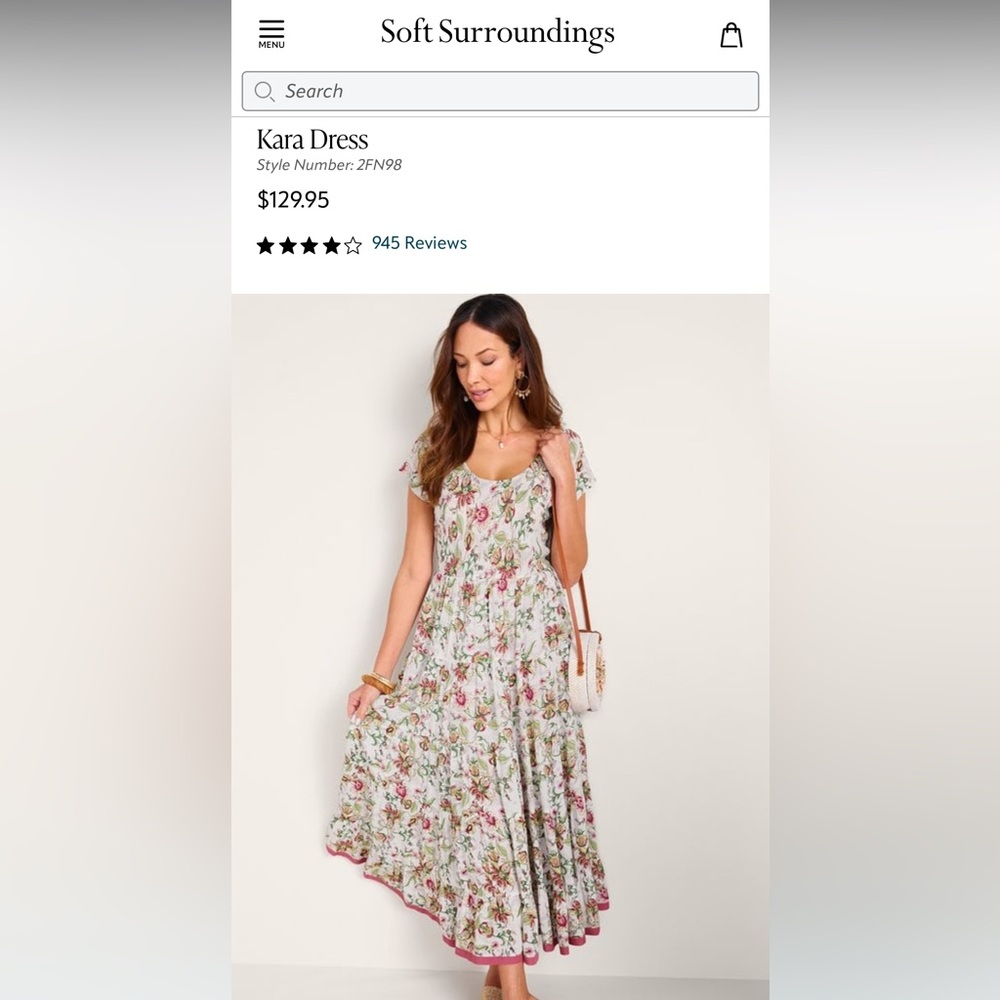 Beautiful Indian cotton gauze flowy dress Kara dress soft surroundings - Picture 5 of 12